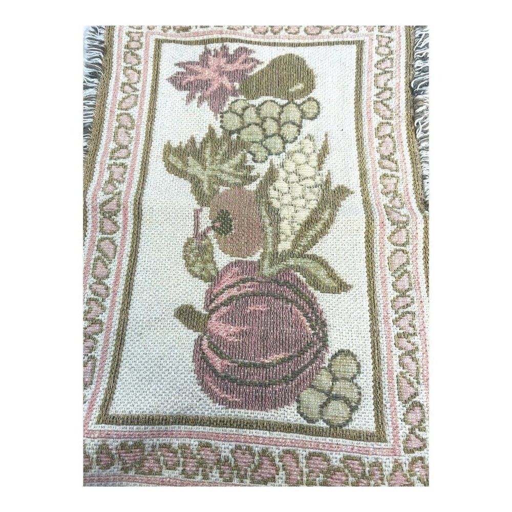 Fall Harvest Colors Table Centerpiece Thanksgiving Tapastry Woven Pumpkins Fruit - Picture 2 of 5